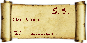 Stul Vince névjegykártya
